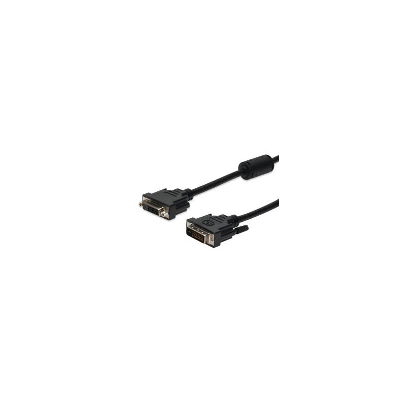 Digitus Prodlužovací kabel DVI, DVI (24 + 1), 2x ferit M / F, 2,0 m, DVI-D Dual Link, bl
