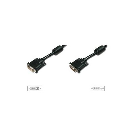 Digitus Prodlužovací kabel DVI, DVI (24 + 1), 2x ferit M / F, 3,0 m, DVI-D Dual Link, bl