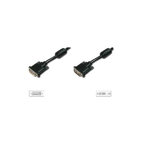 Digitus Prodlužovací kabel DVI, DVI (24 + 1), 2x ferit M / F, 10,0 m, DVI-D Dual Link, bl
