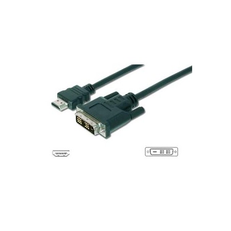 Digitus Adaptérový kabel HDMI, typ A-DVI (18 + 1) M / M, 3,0 m, Full HD, bl