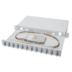 Digitus Fiber Optic Sliding Splice Box, 1U, Equipped 12x SC duplex, incl. M 25 Screw, Splice Cassette Color Pigtails OS2
