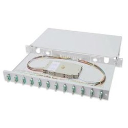 Digitus Fiber Optic Sliding Splice Box, 1U, Equipped 12x SC duplex, incl. M 25 Screw, Splice Cassette Color Pigtails OM3
