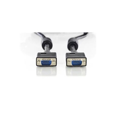 Digitus VGA Monitor connection cable, HD15 M/M, 15.0m, 3Coax/7C, 2xferrite, bl