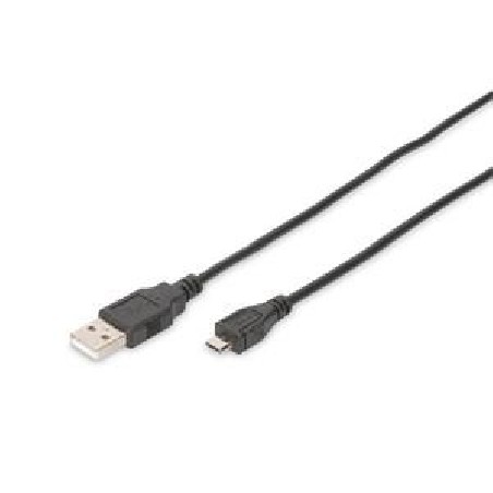Digitus USB 2.0 connection cable, type A - micro B M/M, 1.8m, USB 2.0 compatible, bl