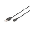 Digitus USB 2.0 connection cable, type A - micro B M/M, 1.8m, USB 2.0 compatible, bl