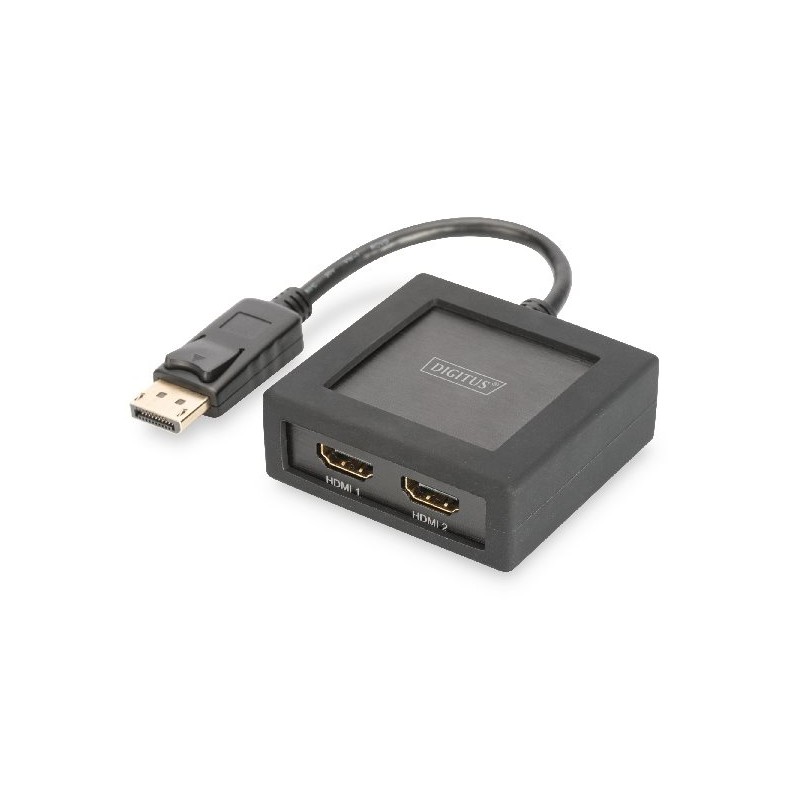 Digitus 4K DisplayPort na HDMI Rozbořovač 1x DP vstup, 2x HDMI výstup, až 4K*2K@30Hz
