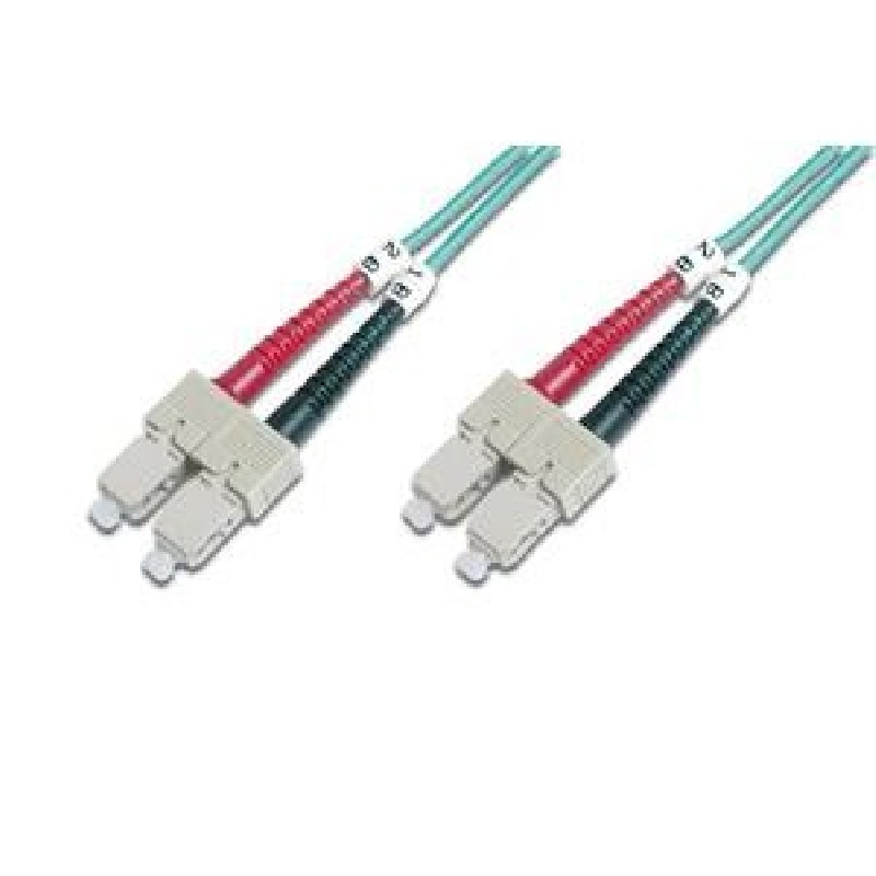 Digitus Fiber Optic Patch Cord, SC to SC Multimode 50/125 µ, Duplex Length 10m, Class OM3