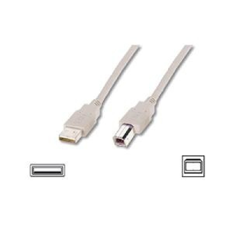 Digitus Připojovací kabel USB 2.0, typ A - B M / M, 3,0 m, šedý