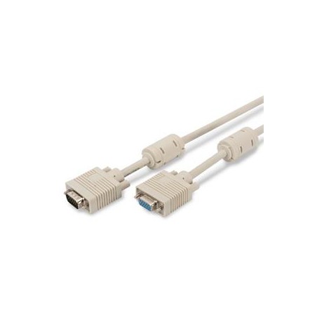 Digitus Prodlužovací kabel monitoru VGA, HD15 M / F, 10 m, 3Coax / 7C, 2xferit, be