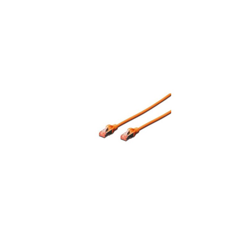 Digitus CAT 6 S-FTP patch cable, Cu, LSZH AWG 27/7, length 1 m, color orange