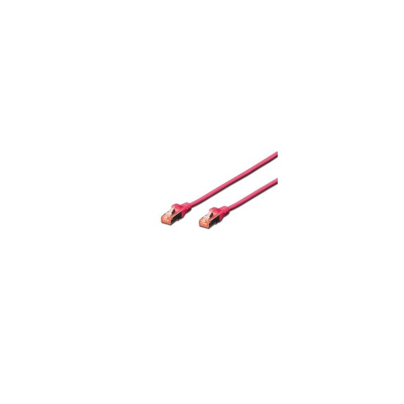 Digitus CAT 6 S-FTP patch cable, Cu, LSZH AWG 27/7, length 1 m, color magenta
