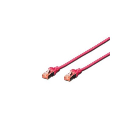 Digitus CAT 6 S-FTP patch cable, Cu, LSZH AWG 27/7, length 1 m, color magenta