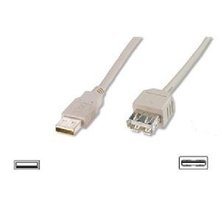Digitus USB kabel prodlužovací A-A, 2xstíněný, měď, 1,8m, šedý