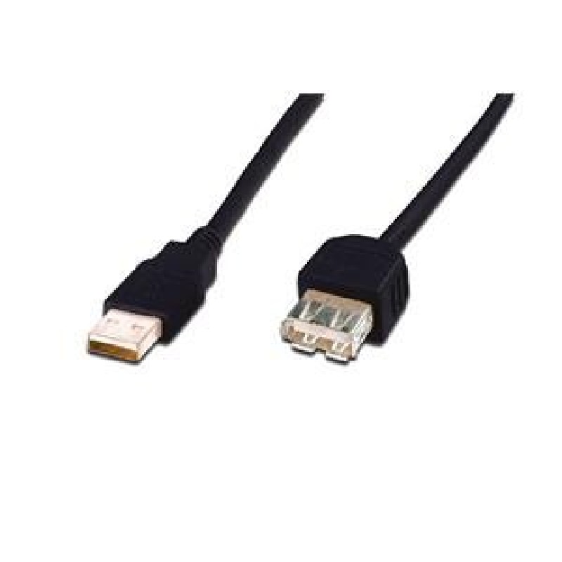 Digitus USB kabel prodlužovací A-A, 2xstíněný, měď, 3m, černý