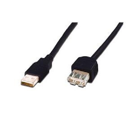 Digitus USB kabel prodlužovací A-A, 2xstíněný, měď, 3m, černý