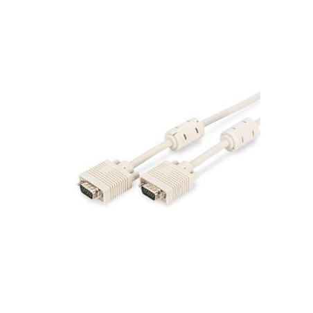 Digitus Připojovací kabel monitoru VGA, HD15 M/M, 3 m, 3Coax/7C, 2xferit, be