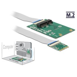 Delock Převodník M.2 Key A+E samec 1 x Mini PCIe Slot half size / full size s flexibilním kabelem