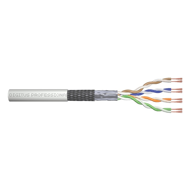 Digitus Kabel CAT 5e SF-UTP, délka 100 m, papírová krabička, AWG 26/7, PVC, simplex, barva šedá