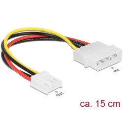 Delock Cable Power 4 pin male 4 pin floppy female 15 cm