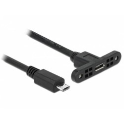 Delock Kabel USB 2.0 Micro-B samice montážní panel USB 2.0 Micro-B samec 25 cm
