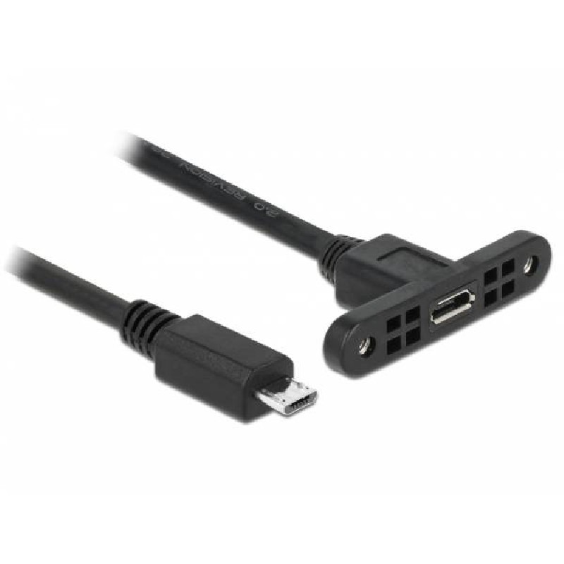 Delock Kabel USB 2.0 Micro-B samice montážní panel USB 2.0 Micro-B samec 25 cm