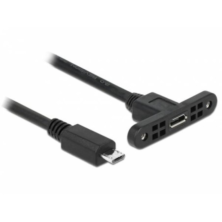 Delock Kabel USB 2.0 Micro-B samice montážní panel USB 2.0 Micro-B samec 25 cm