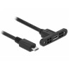 Delock Kabel USB 2.0 Micro-B samice montážní panel USB 2.0 Micro-B samec 25 cm