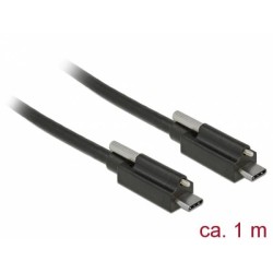 Delock Kabel SuperSpeed USB 10 Gbps (USB 3.1 Gen 2) USB Type-C samec USB Type-C samec se šroubem nahoře 1 m černý