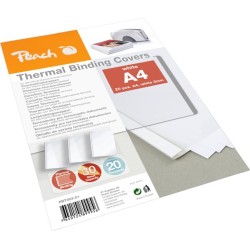PEACH vazací přebal Thermal Binding Covers A4 3mm, 200 g/m2, bílé, 20 ks