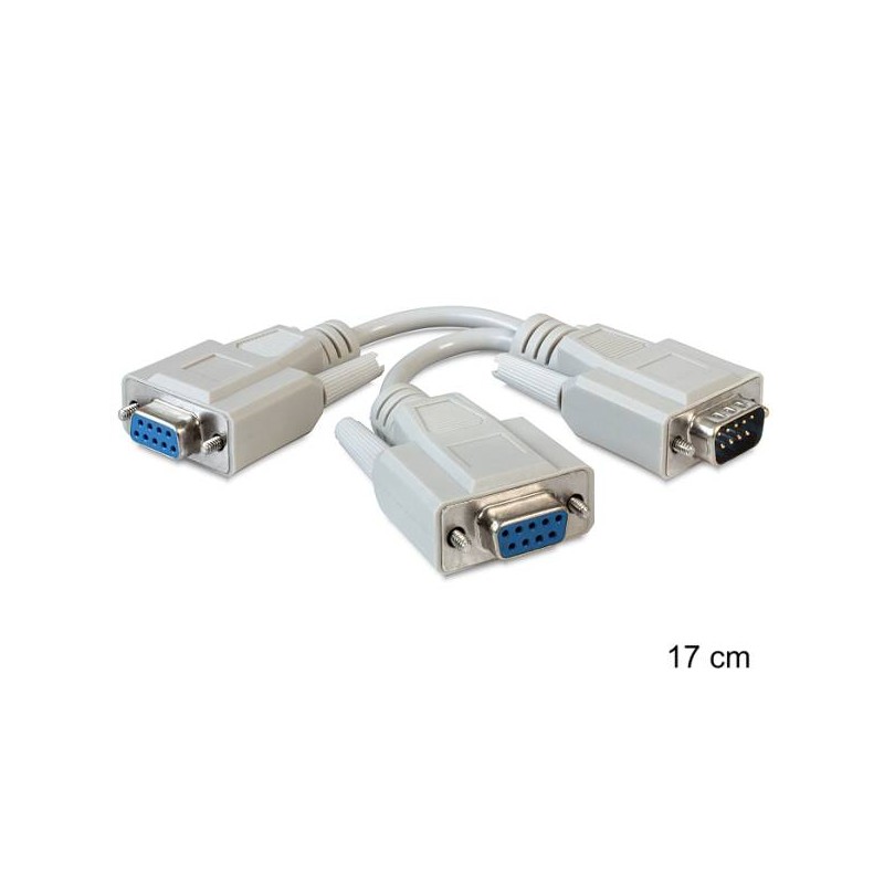 Delock Adaptér Sériový Sub-D9 samec 2 x samice 17 cm