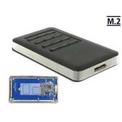 Delock Externí pouzdro M.2 Key B 42 mm SSD USB 3.0 Type Micro-B samice s funkcí šifrování