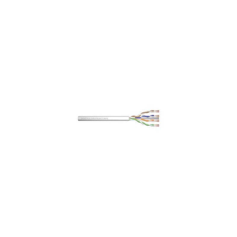 DIGITUS Propojovací kabel CAT 6 U-UTP, surová délka 100 m, papírová krabička, AWG 26/7, LSZH, simplex, barva šedá