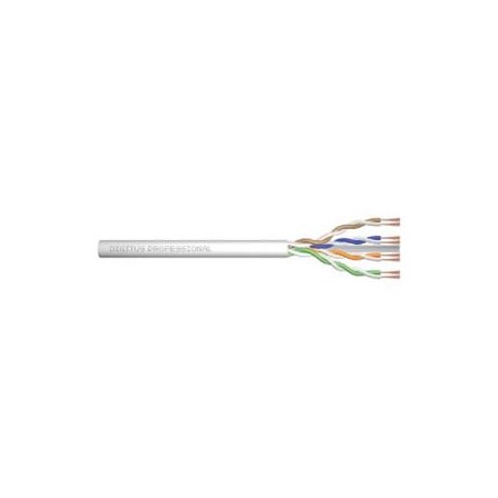 DIGITUS Propojovací kabel CAT 6 U-UTP, surová délka 100 m, papírová krabička, AWG 26/7, LSZH, simplex, barva šedá