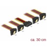 Delock Kabel SATA 15 pin napájecí samec s aretací SATA 15 pin napájecí samice 4 x dolů 30cm