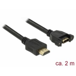 Delock Kabel HDMI-A samec HDMI-A samice montážní panel 4K 30 Hz 2 m