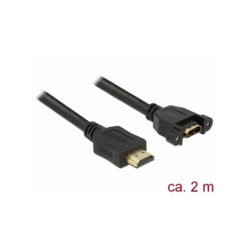 Delock Kabel HDMI-A samec HDMI-A samice montážní panel 4K 30 Hz 2 m