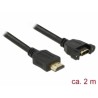 Delock Kabel HDMI-A samec HDMI-A samice montážní panel 4K 30 Hz 2 m