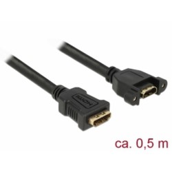 Delock Kabel HDMI-A samice HDMI-A samice montážní panel 4K 30 Hz 0,5 m