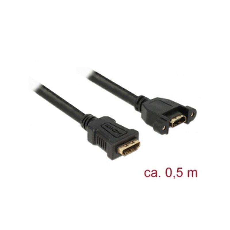 Delock Kabel HDMI-A samice HDMI-A samice montážní panel 4K 30 Hz 0,5 m