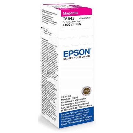 EPSON ink bar T6643 Magenta ink container 70ml pro L100/L200/L550/L1300/L355, BAR 7500 stran