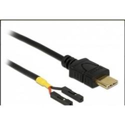 Delock Kabel USB Type-C samec 2 x pin konektor samice oddělení napájení 10 cm