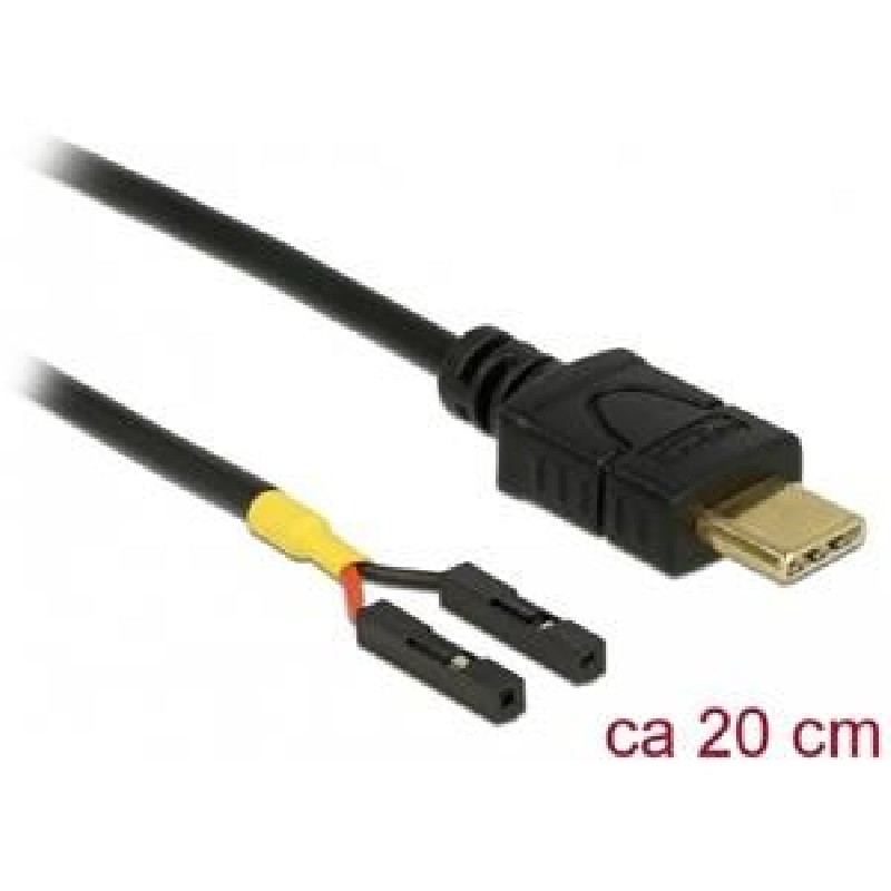 Delock Kabel USB Type-C samec 2 x pin konektor samice oddělení napájení 20 cm