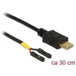 Delock Kabel USB Type-C samec 2 x pin konektor samice oddělení napájení 30 cm