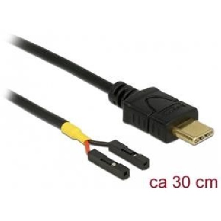 Delock Kabel USB Type-C samec 2 x pin konektor samice oddělení napájení 30 cm