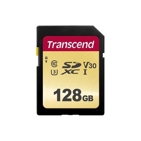 Transcend 128GB SDXC 500S (Class 10) UHS-I U3 V30 MLC paměťová karta, 95 MB/s R, 60 MB/s W