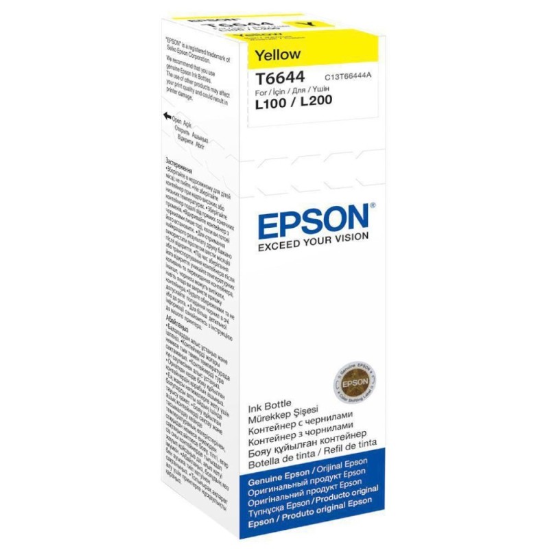 EPSON ink bar T6644 Yellow ink container 70ml pro L100/L200/L550/L1300/L355, BAR 7500 stran