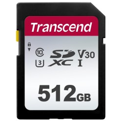 Transcend 512GB SDXC 300S (Class 10) UHS-I U3 V30 paměťová karta, 100 MB/s R, 85 MB/s W
