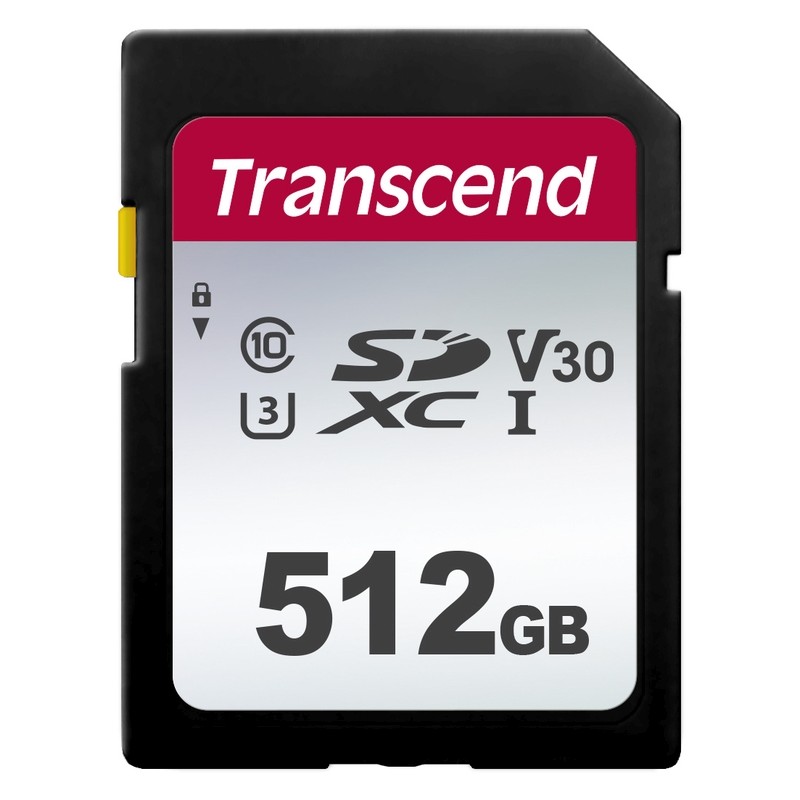 Transcend 512GB SDXC 300S (Class 10) UHS-I U3 V30 paměťová karta, 100 MB/s R, 85 MB/s W