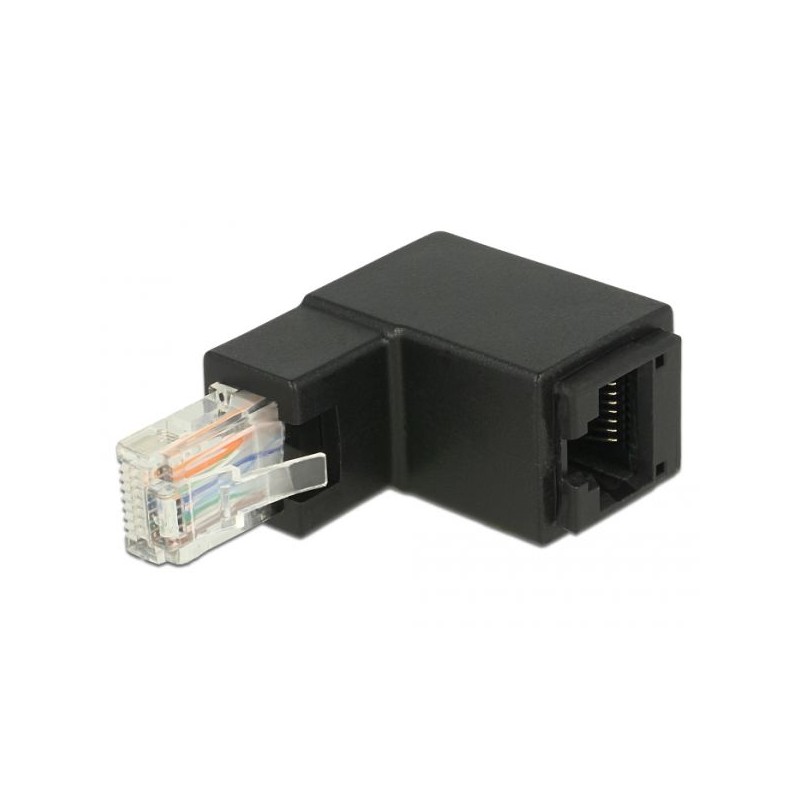 Delock Adaptér RJ45 samec pravoúhlý RJ45 samice Cat.6 UTP