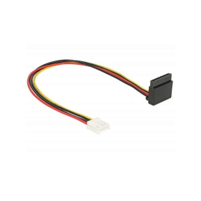 Delock Napájecí kabel Floppy 4 pin samice SATA 15 pin samice kovová spona 30 cm